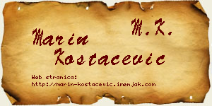 Marin Kostačević vizit kartica
